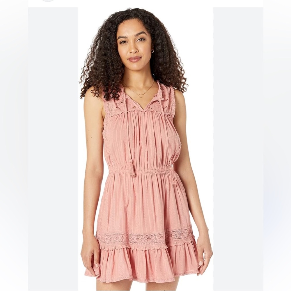 Lucky Brand Blush Pink Sleeveless Ruffle Mini Dress